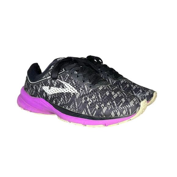 ***SOLD*** Brooks Launch 5 Black Purple 1202661B090 Running Sneaker Shoes 8.5 - Picture 2 of 6